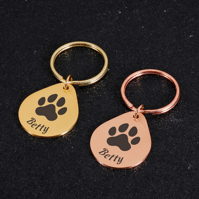 STVK Anti-Lost Dog Pielāgoti mājdzīvnieki Id Tag Kaklasiksnas Kucēns Nerūsējošā tērauda atslēgu piekariņš Personalizēts Gravējums Mājas kaķa suņa vārda birkas