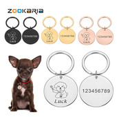 Etichetă de identificare pentru câine Etichete cu nume personalizate Plăcuță de identificare gravată gratuită personalizată Etichete cu nume pandantiv anti-pierdere Breloc din metal pentru gulerul de cățeluș de companie