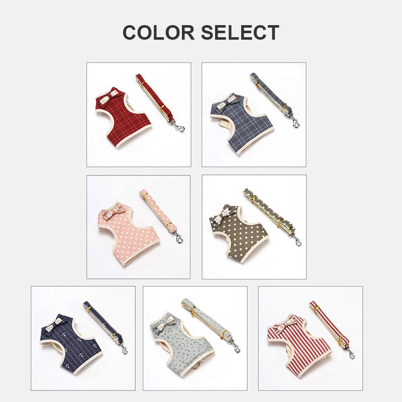 Koerte rakmed väikestele koertele kassidele kikilipsud lemmiklooma rinna vesti jalutusrihm Reguleeritav hingav lemmiklooma rakmed ja jalutusrihma komplekt Koerte tarvikud