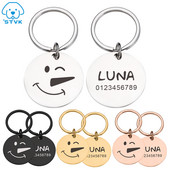 Personalizētas mājdzīvnieku vārda birkas Pretpazudušiem suņiem kakla siksnām Tagu gravēšana kaķim suņu kakla siksnām kaķiem Jauka nosaukuma plāksnīte Ziemassvētkiem Bezmaksas piegāde