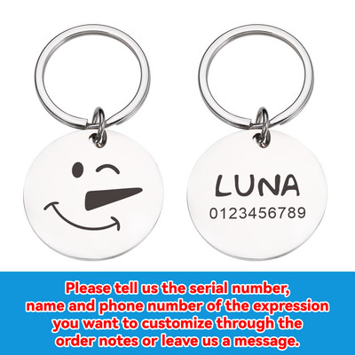 Personalizētas mājdzīvnieku vārda birkas Pretpazudušiem suņiem kakla siksnām Tagu gravēšana kaķim suņu kakla siksnām kaķiem Jauka nosaukuma plāksnīte Ziemassvētkiem Bezmaksas piegāde