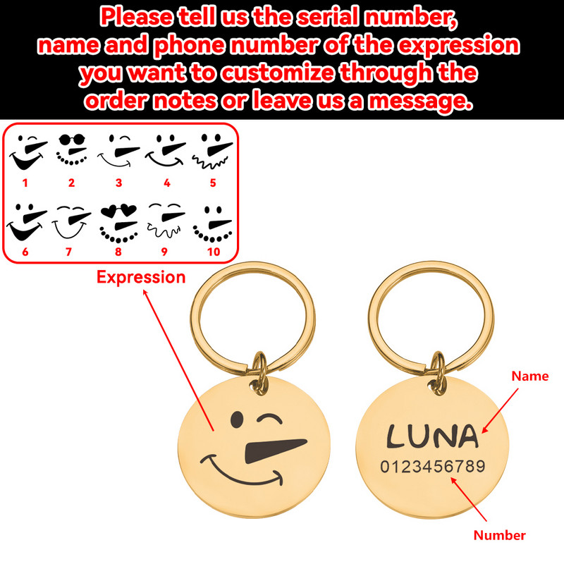 Personalizētas mājdzīvnieku vārda birkas Pretpazudušiem suņiem kakla siksnām Tagu gravēšana kaķim suņu kakla siksnām kaķiem Jauka nosaukuma plāksnīte Ziemassvētkiem Bezmaksas piegāde