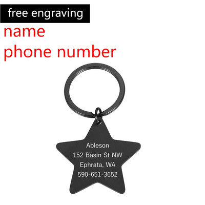 Etichetă de identificare pentru pisică, câine, gravată neagră, guler anti-pierdere pentru câine.