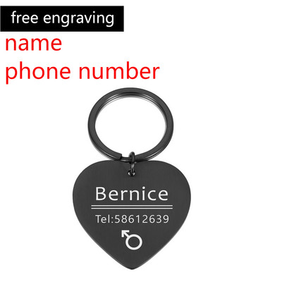 Etichetă de identificare pentru pisică, câine, gravată neagră, guler anti-pierdere pentru câine.