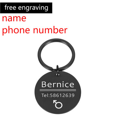 Etichetă de identificare pentru pisică, câine, gravată neagră, guler anti-pierdere pentru câine.