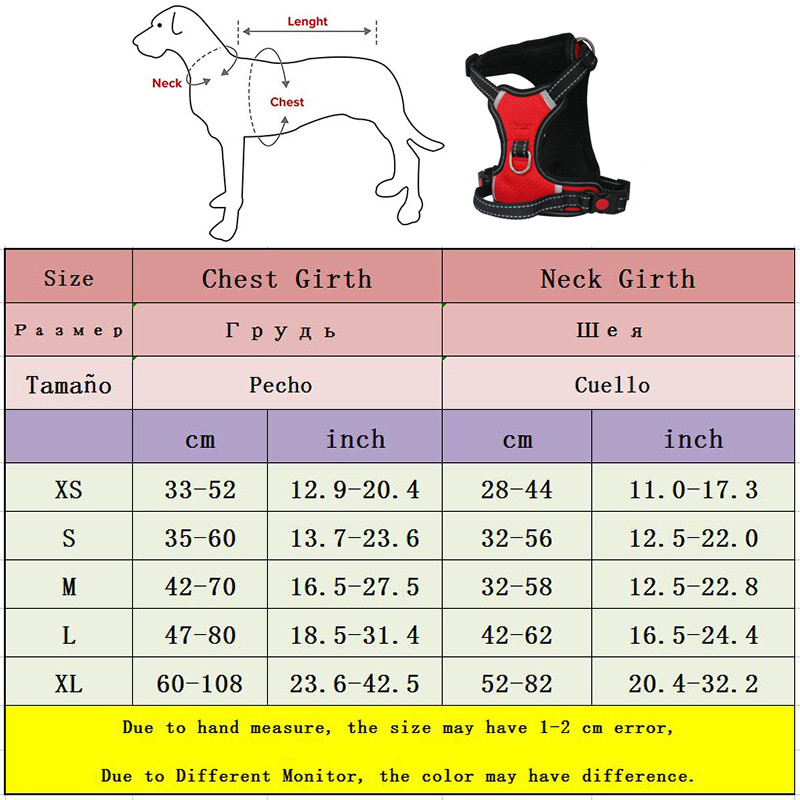 Guler cu lesă asortat Adjustbale, articole reflectorizante de dresaj pentru animale de companie, Ham pentru câini mari, fără tragere, vestă pentru hamul pentru câini mediu mare