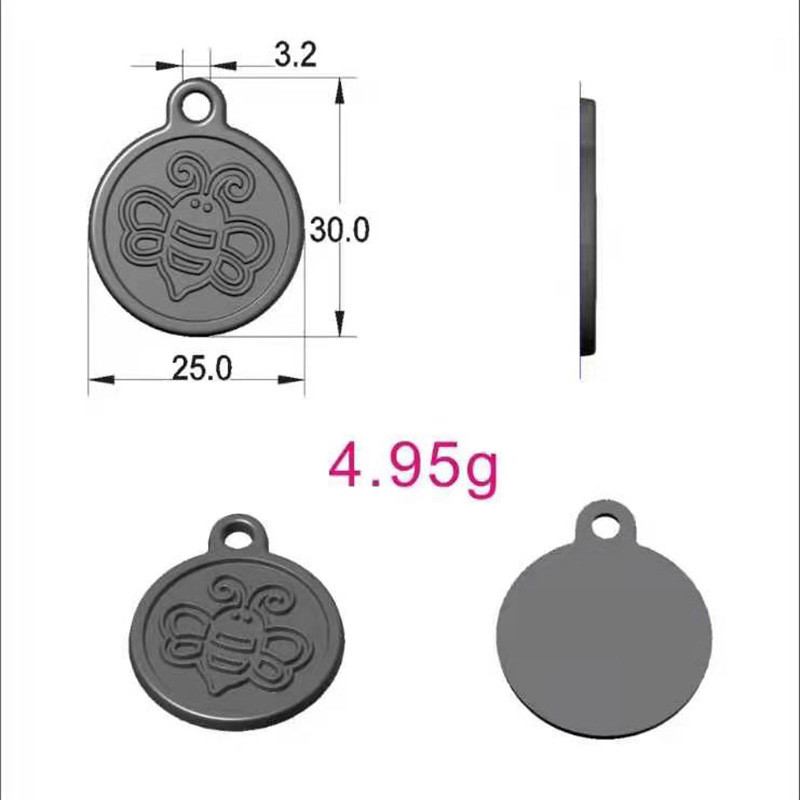 Cartoon Bee Dog Brand Drăguț Rotund Personalitate Pisică Brand Nume personalizat Pet Dog ID Card Breloc Accesorii pentru câini Ham pentru câini