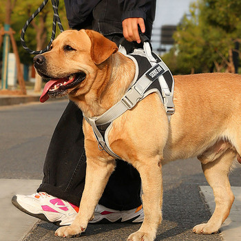 Γιλέκο Kimpets λουρί για σκύλους Λαμπραντόρ Ριτρίβερ Ρούχα στήθους Σχοινί Μεσαίο μεγάλο αντανακλαστικό σκυλί, ρυθμιζόμενο ρυθμιζόμενο εξωτερικό περίπατο, προμήθειες για κατοικίδια