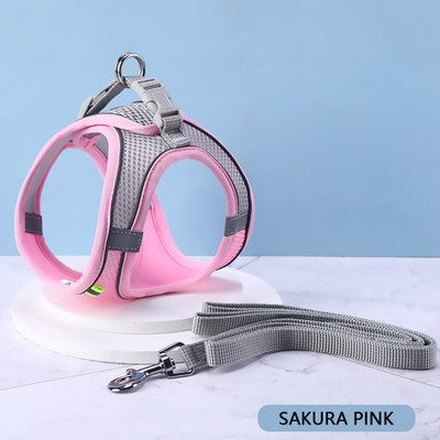 Peegeldavad koerarakmed ja jalutusrihma komplekt, pehme võrguga põgenemiskindel vesti rakmed kassikutsikatele väikestele lemmikloomadele koos lihtsa juhitava käepidemega