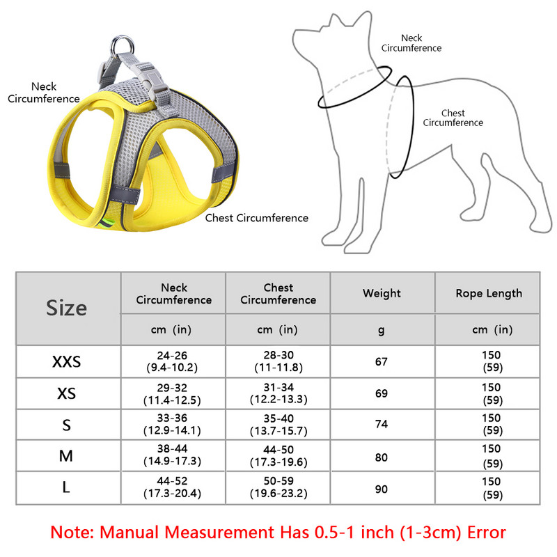 Peegeldavad koerarakmed ja jalutusrihma komplekt, pehme võrguga põgenemiskindel vesti rakmed kassikutsikatele väikestele lemmikloomadele koos lihtsa juhitava käepidemega