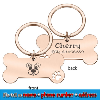 Bezmaksas iegravēta suņa mājdzīvnieka identifikācijas zīme Personalizēts vārds Tālrunis Kauls Mājdzīvnieka ID vārds kucēnam suņa kaklasiksnas birkas Kulons atslēgu piekariņš mājdzīvnieku aksesuāri