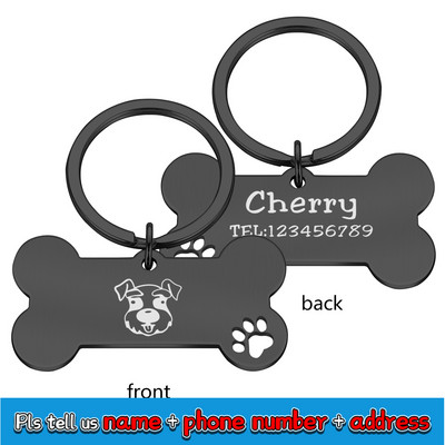 Bezmaksas iegravēta suņa mājdzīvnieka identifikācijas zīme Personalizēts vārds Tālrunis Kauls Mājdzīvnieka ID vārds kucēnam suņa kaklasiksnas birkas Kulons atslēgu piekariņš mājdzīvnieku aksesuāri