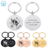 Maza suņa identifikācijas birka Personalizēta kucēna kaķēna mājdzīvnieku kaķis kakla siksnām Piederumi Izejmateriāli Vārds Ziņojums Pielāgotas nerūsējošā tērauda ID birkas