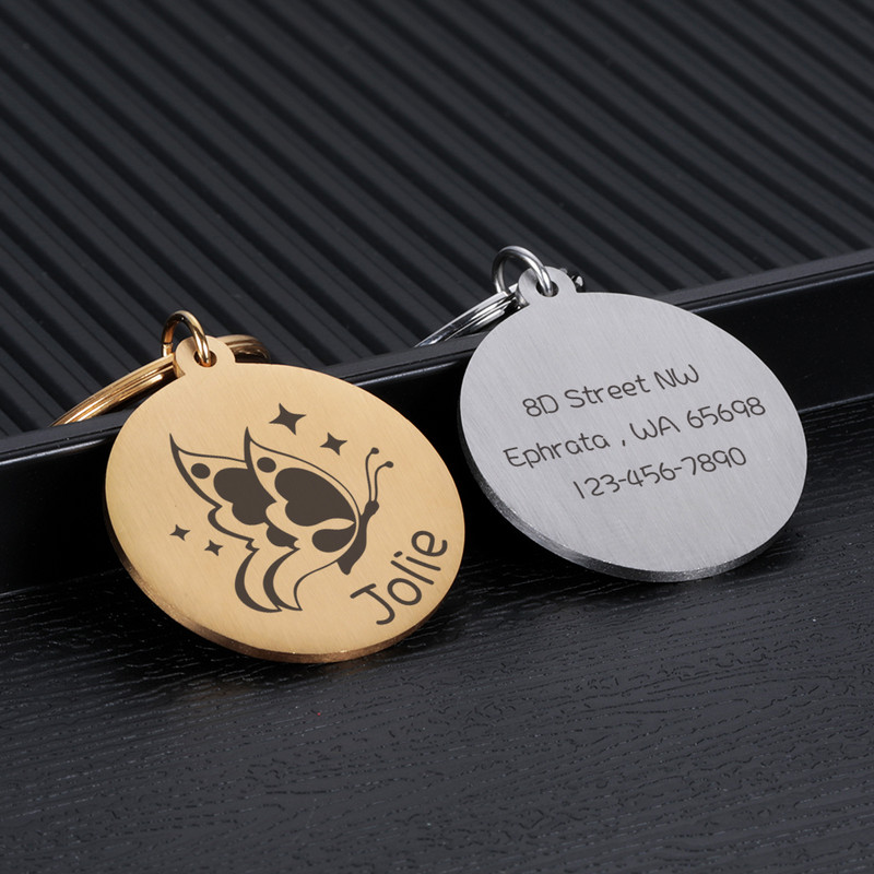 Maza suņa identifikācijas birka Personalizēta kucēna kaķēna mājdzīvnieku kaķis kakla siksnām Piederumi Izejmateriāli Vārds Ziņojums Pielāgotas nerūsējošā tērauda ID birkas