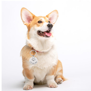 Εξατομικευμένη χάραξη Ετικέτες ονόματος κατοικίδιων γατών Προσαρμοσμένη ετικέτα ταυτότητας σκύλου Αξεσουάρ κολάρου Πινακίδα με μεταλλικό κρεμαστό μπρελόκ