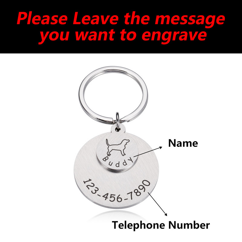 Personalizēta Gravēšana Mājas kaķa vārda birkas Pielāgotas suņa ID birkas Apkakles piederumi