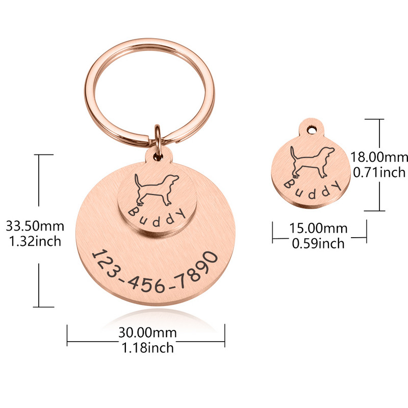 Personalizēta Gravēšana Mājas kaķa vārda birkas Pielāgotas suņa ID birkas Apkakles piederumi