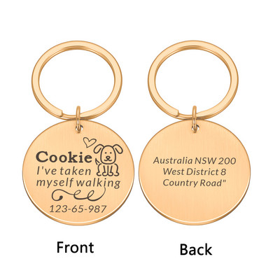 Personalizēta kaķa suņa identifikācijas birkas gravēšana suns kakla siksna mājdzīvnieku piekariņš vārda ID atzīmes kulonu kaklarota kucēnam nerūsējošā tērauda aksesuāri