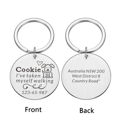 Personalizēta kaķa suņa identifikācijas birkas gravēšana suns kakla siksna mājdzīvnieku piekariņš vārda ID atzīmes kulonu kaklarota kucēnam nerūsējošā tērauda aksesuāri