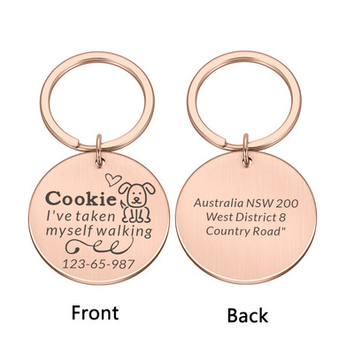 Personalizēta kaķa suņa identifikācijas birkas gravēšana suns kakla siksna mājdzīvnieku piekariņš vārda ID atzīmes kulonu kaklarota kucēnam nerūsējošā tērauda aksesuāri