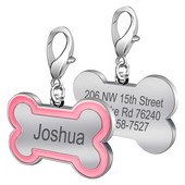 Mājdzīvnieku suņa identifikācijas birkas Kaķu apkakles aksesuāri Apdares Mājas dzīvnieku ID Suņu birkas Kaklasiksnas no nerūsējošā tērauda kaķu birkas Pielāgota birka Bezmaksas gravēšana