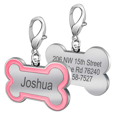 Mājdzīvnieku suņa identifikācijas birkas Kaķu apkakles aksesuāri Apdares Mājas dzīvnieku ID Suņu birkas Kaklasiksnas no nerūsējošā tērauda kaķu birkas Pielāgota birka Bezmaksas gravēšana