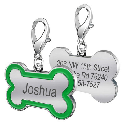 Mājdzīvnieku suņa identifikācijas birkas Kaķu apkakles aksesuāri Apdares Mājas dzīvnieku ID Suņu birkas Kaklasiksnas no nerūsējošā tērauda kaķu birkas Pielāgota birka Bezmaksas gravēšana