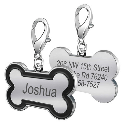 Mājdzīvnieku suņa identifikācijas birkas Kaķu apkakles aksesuāri Apdares Mājas dzīvnieku ID Suņu birkas Kaklasiksnas no nerūsējošā tērauda kaķu birkas Pielāgota birka Bezmaksas gravēšana