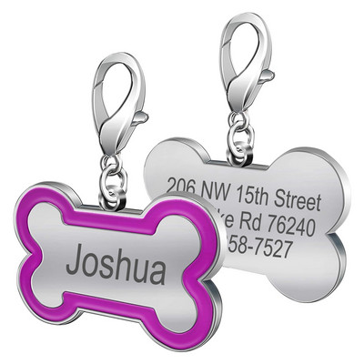 Mājdzīvnieku suņa identifikācijas birkas Kaķu apkakles aksesuāri Apdares Mājas dzīvnieku ID Suņu birkas Kaklasiksnas no nerūsējošā tērauda kaķu birkas Pielāgota birka Bezmaksas gravēšana