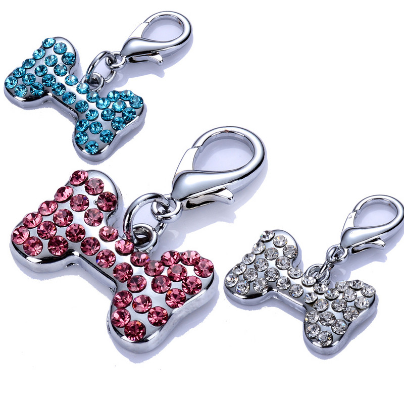 Rhinestones Dog Tag Mājdzīvnieku rotaslietas Kuloni Piekariņi Kaklarota Suņu Aksesuāri Piekariņi Mājdzīvnieku piederumi