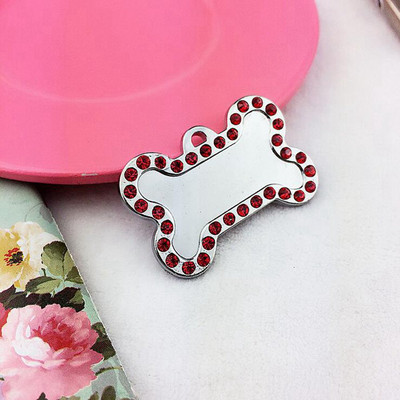 Iegravēts Pet Dog Tags Bling Rhinestone Cat ID Nosaukums Apkakles Birkas Custom