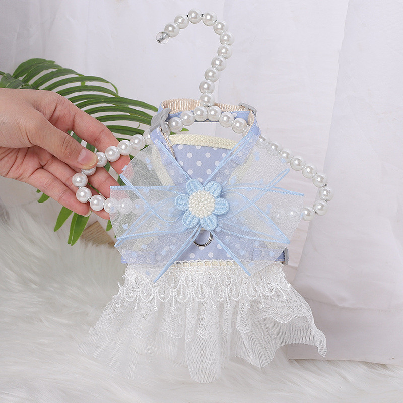 Čipkasti pojas za pse Dot Odjeća za kućne ljubimce Povodac Povodac za mačku Oprsnica za kućne ljubimce Haljina za male pse i mačke Kunići Štene Bowknot Mačja ogrlica