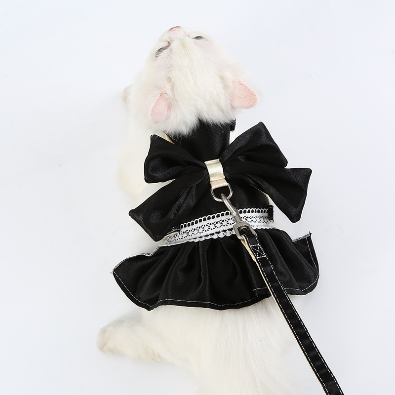 Čipkasti pojas za pse Dot Odjeća za kućne ljubimce Povodac Povodac za mačku Oprsnica za kućne ljubimce Haljina za male pse i mačke Kunići Štene Bowknot Mačja ogrlica