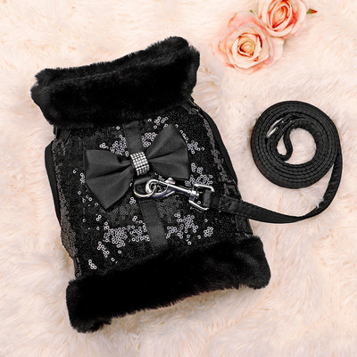 Μαλακό ζεστό λουρί σκύλου Λιγότερο σετ Χαριτωμένο λουρί για κουτάβι για γάτα Γιλέκο Bling πούλιες λουρί 5 ποδιών για μικρούς μεσαίους σκύλους γάτες