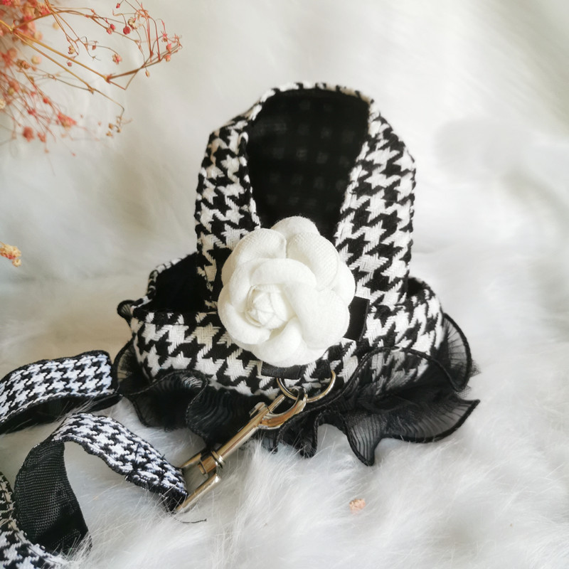 Karirani pojas za kućne ljubimce s povodcem Set za male srednje pse i mačke Klasična kamelija prsluk za pse Odjeća Teddy Bichon pojas za mačke Povoci