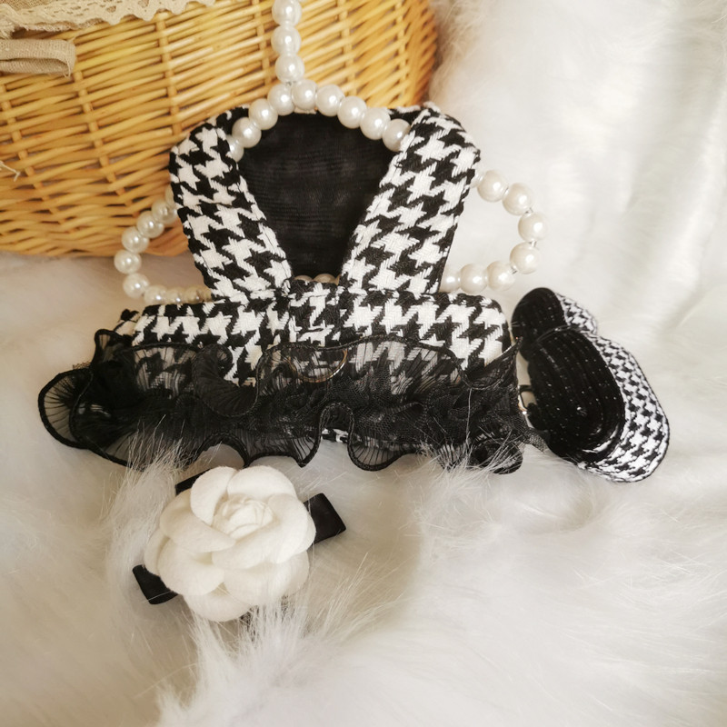 Karirani pojas za kućne ljubimce s povodcem Set za male srednje pse i mačke Klasična kamelija prsluk za pse Odjeća Teddy Bichon pojas za mačke Povoci