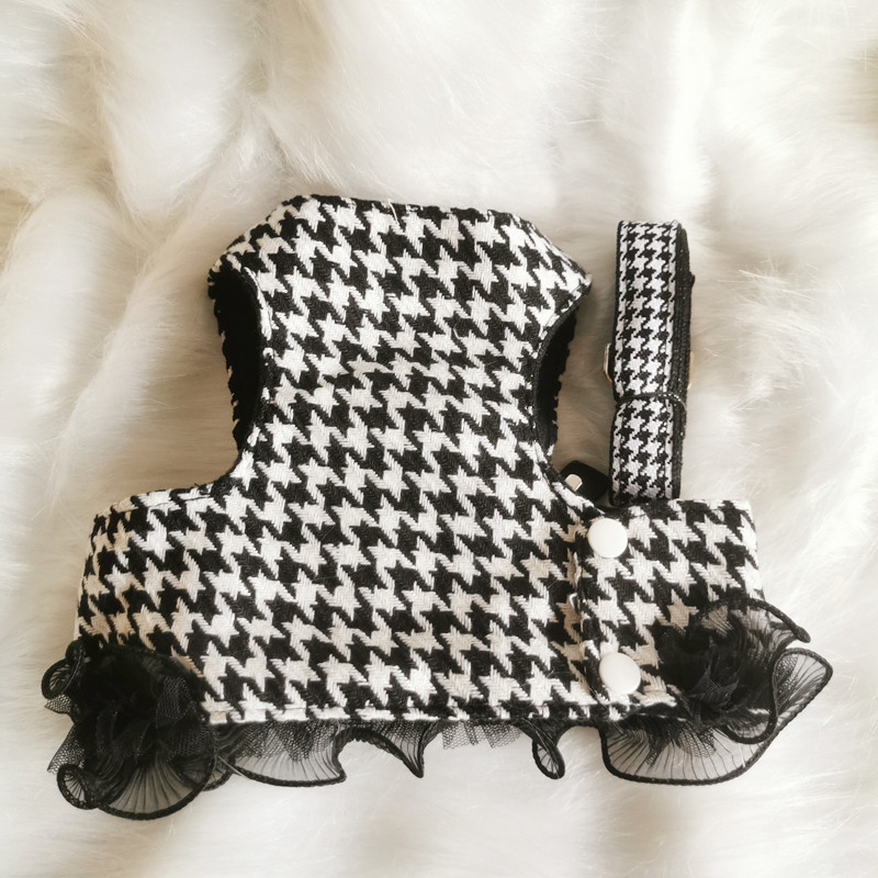 Karirani pojas za kućne ljubimce s povodcem Set za male srednje pse i mačke Klasična kamelija prsluk za pse Odjeća Teddy Bichon pojas za mačke Povoci