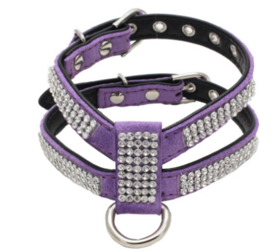 Dimensiuni mari Piele PU Strasuri Ham pentru câini Siguranță Confortabil pentru îmbrăcăminte pentru animale de companie Guler pentru ham Mic Mediu Mare Rechizite pentru câini