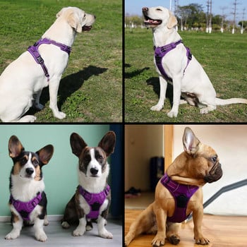 Truelove No Pull Dog Harness Ρυθμιζόμενη ασφάλεια Nylon Μεγάλο γιλέκο για σκύλους κατοικίδιων ζώων με επένδυση Ανακλαστικό εξωτερικό για σκύλους Έλεγχος λουριών κατοικίδιων ζώων