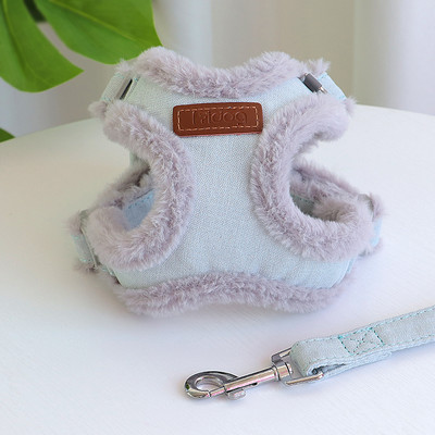 Harnaș pentru câini din lână de iarnă Ham pentru buldog francez, haină caldă pentru pisici pentru animale de companie, haine pentru cățeluși pentru câini de talie mică, lesă de plimbare, articole pentru animale de companie