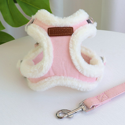 Harnaș pentru câini din lână de iarnă Ham pentru buldog francez, haină caldă pentru pisici pentru animale de companie, haine pentru cățeluși pentru câini de talie mică, lesă de plimbare, articole pentru animale de companie