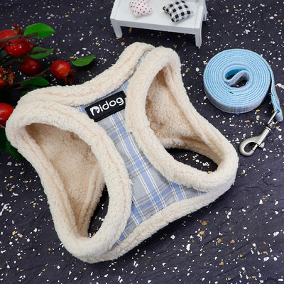 Ham de iarnă pentru câini pentru caini de companie moale, set de lesă, haine calde pentru câini, vestă reglabilă fără tragere pentru câini de talie mică, buldog francez