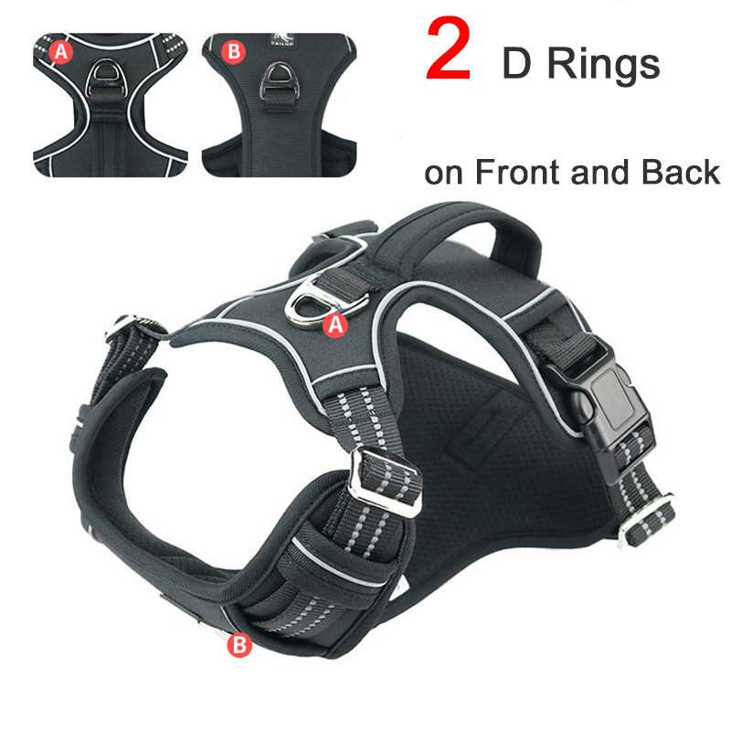 Peegeldav koerarakmete vest tõmbamata jalutusrihmaga lemmiklooma kaelarihmad 1000D Oxfordi riidest lemmikloomade rinnarihmad keskmise suurusega koertele