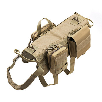 Στρατιωτική σέλα με λουριά σκύλου με τσάντα τσέπης γιλέκο εκπαίδευσης κατοικίδιων με μαλακό κολάρο ρυθμιζόμενο αξεσουάρ για μικρό μεσαίο μεγάλο σκύλο