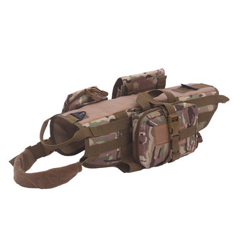 Στρατιωτική σέλα με λουριά σκύλου με τσάντα τσέπης γιλέκο εκπαίδευσης κατοικίδιων με μαλακό κολάρο ρυθμιζόμενο αξεσουάρ για μικρό μεσαίο μεγάλο σκύλο