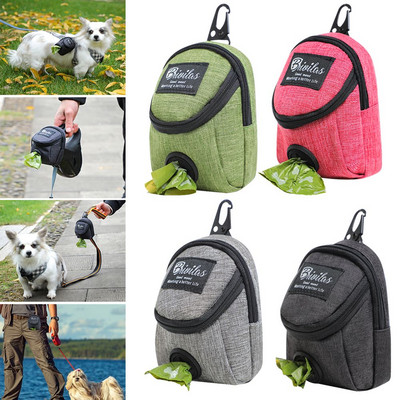 Kisállat kutya csemege tasak Hordozható többfunkciós kutyakiképző táska kültéri utazó kutyakaki táska adagoló Tartós kisállat kiegészítők