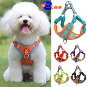 Нагръдник за кучета с комплект каишки Светлоотразителни Разходки Бягащи кучета Нашийници Без дърпане На открито Пътуване Жилетка за каишка за гърди за домашни любимци за малки кучета