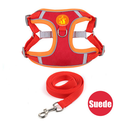 Нагръдник за кучета с комплект каишки Светлоотразителни Разходки Бягащи кучета Нашийници Без дърпане На открито Пътуване Жилетка за каишка за гърди за домашни любимци за малки кучета