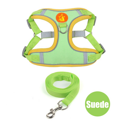 Нагръдник за кучета с комплект каишки Светлоотразителни Разходки Бягащи кучета Нашийници Без дърпане На открито Пътуване Жилетка за каишка за гърди за домашни любимци за малки кучета