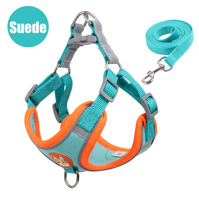 Нагръдник за кучета с комплект каишки Светлоотразителни Разходки Бягащи кучета Нашийници Без дърпане На открито Пътуване Жилетка за каишка за гърди за домашни любимци за малки кучета